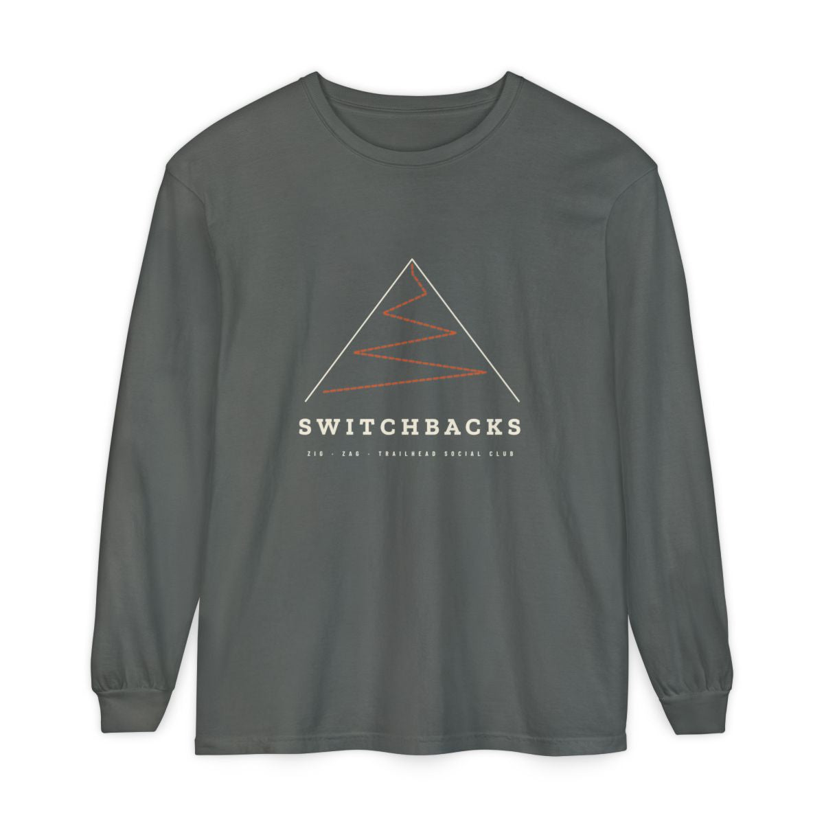 Switchbacks Long Sleeve Tee in Pepper, front view
