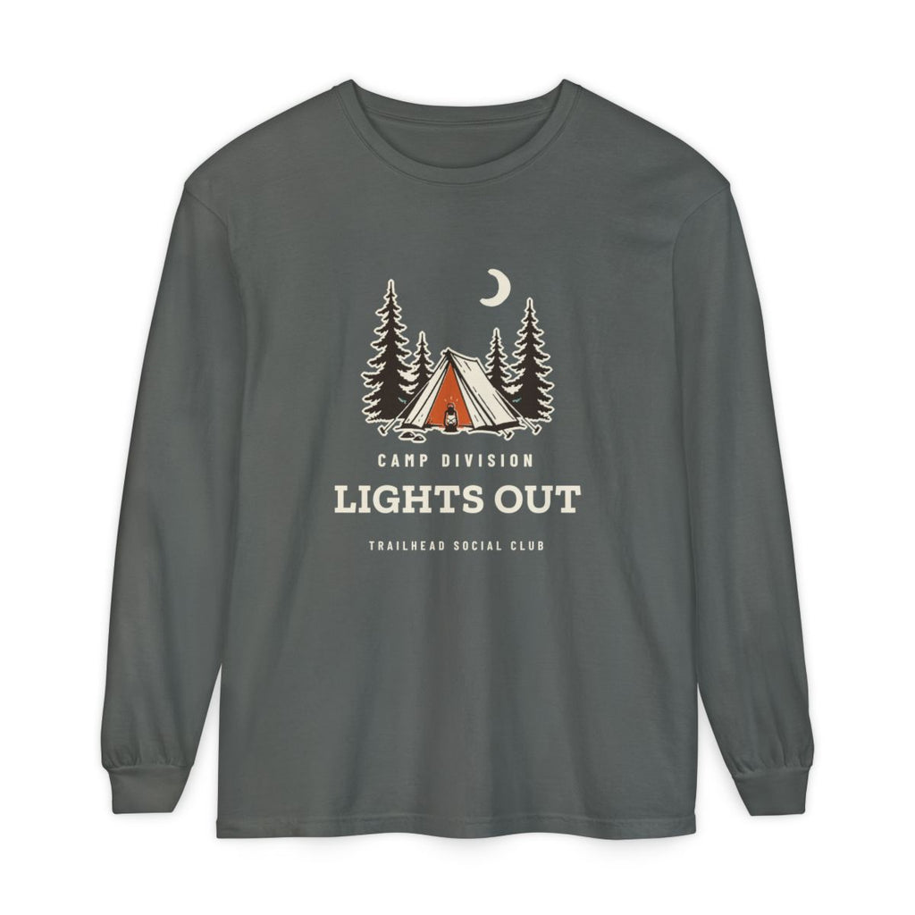 Lights Out Long Sleeve Tee in Pepper, front view