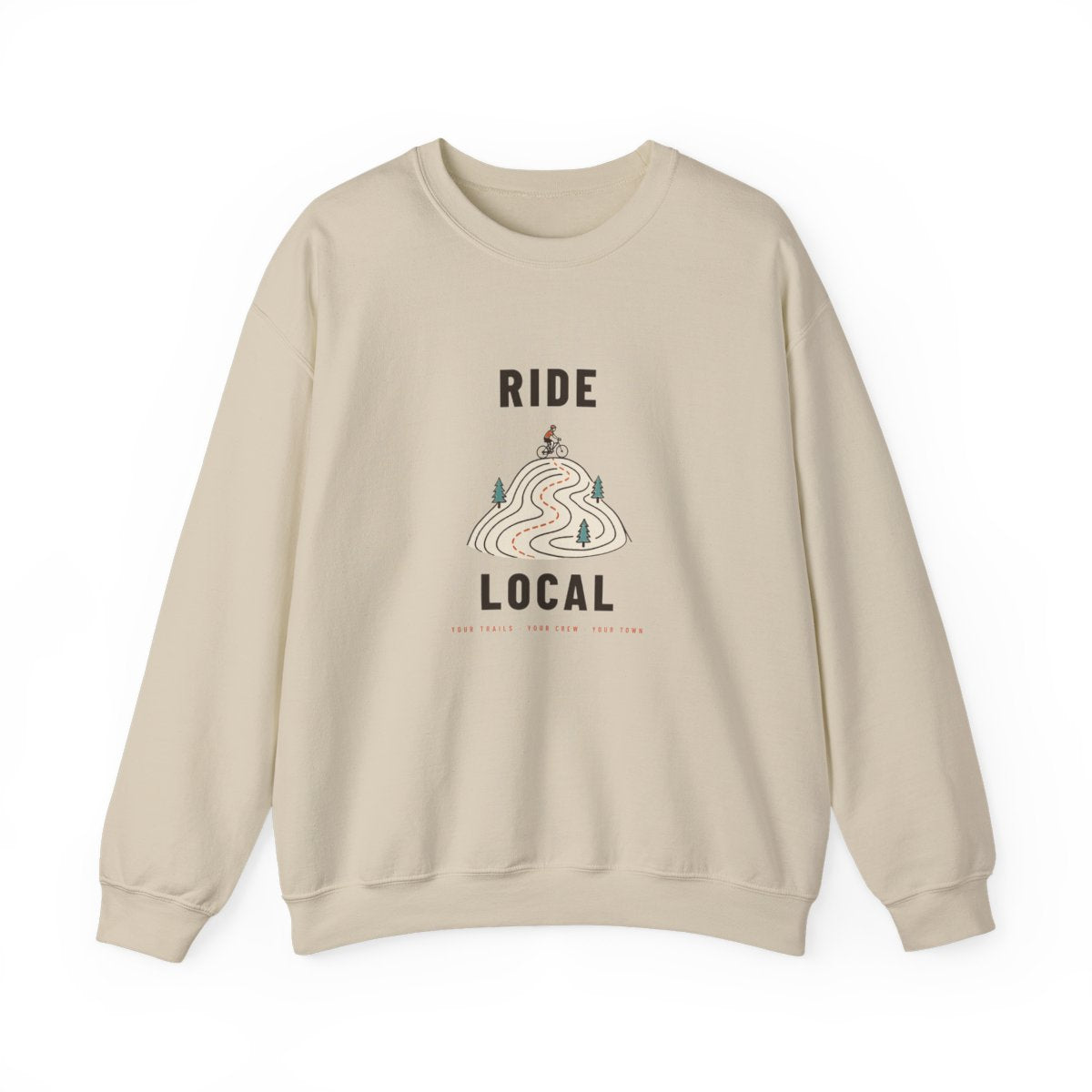 Ride Local Crewneck in Sand, front view