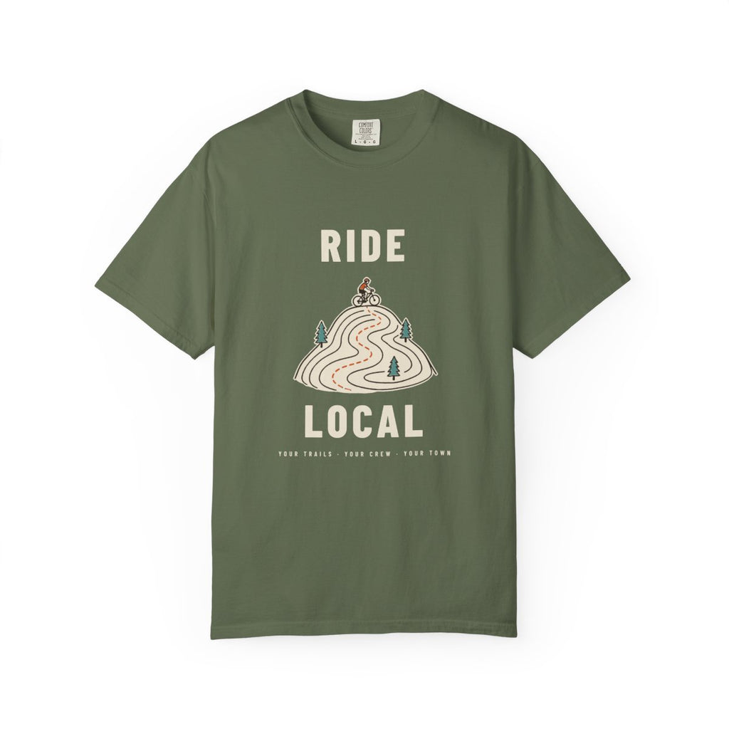 Ride Local Tee in Sage, front view