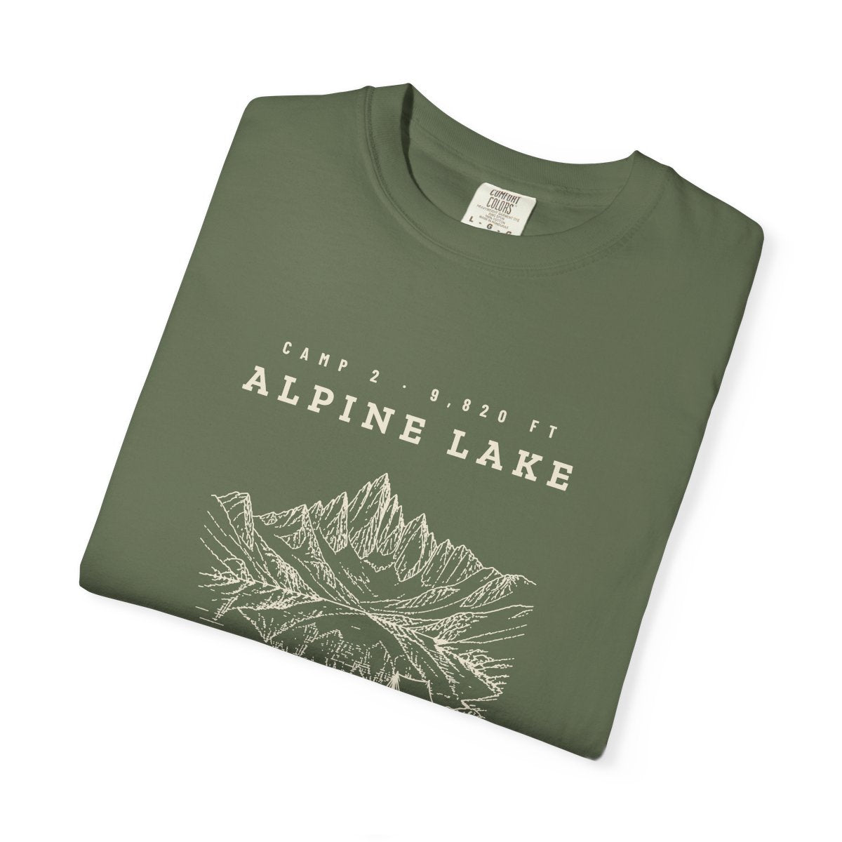 Alpine Lake Tee in Sage, folded