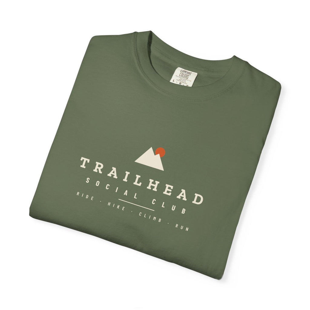 Club Wordmark Tee in Sage, folded