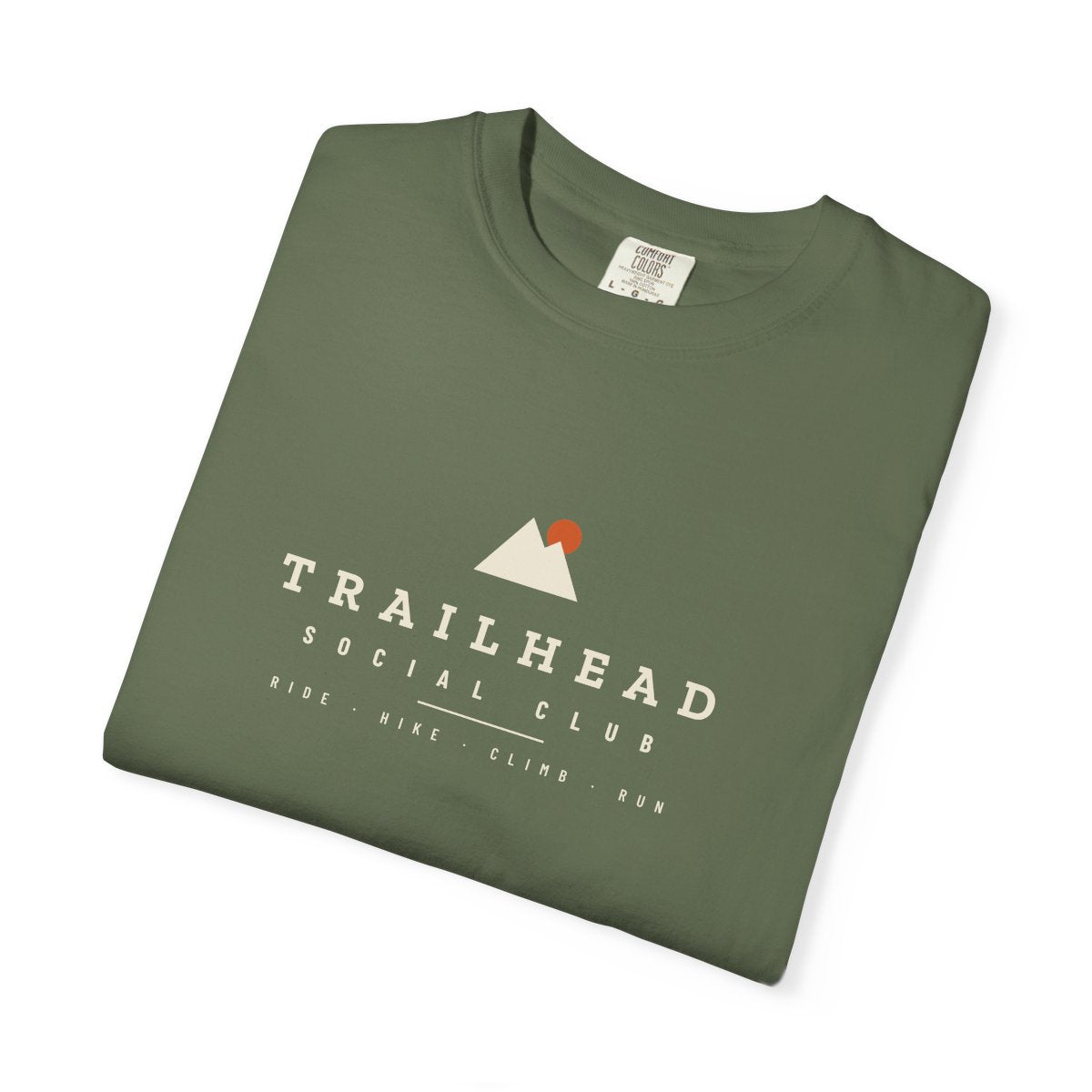 Club Wordmark Tee in Sage, folded