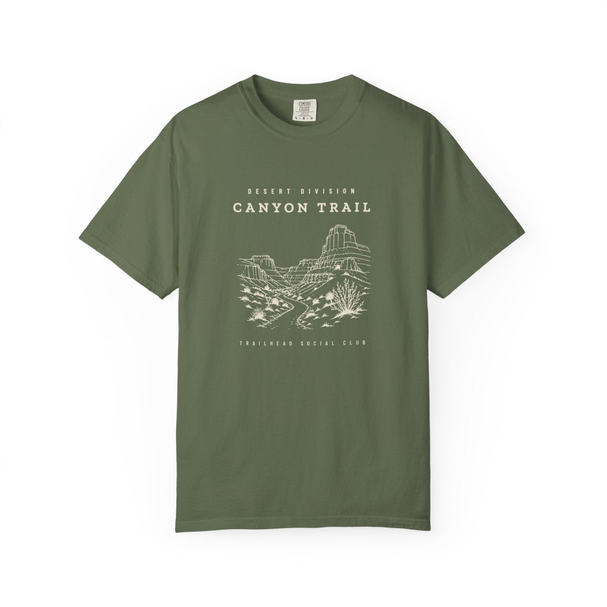 Canyon Trail Tee in Sage, front view