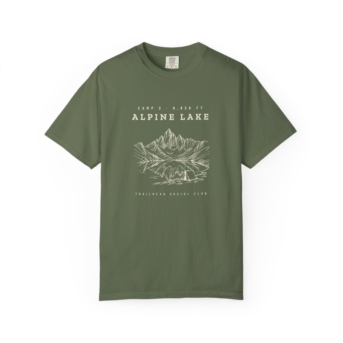 Alpine Lake Tee in Sage, front view