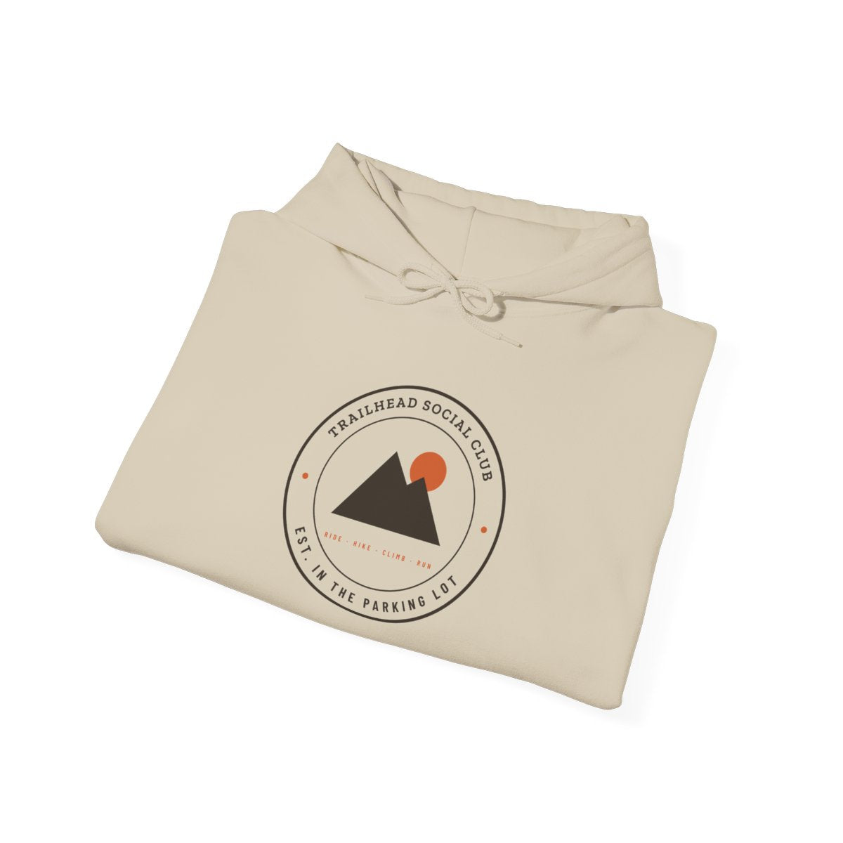 Parking Lot Seal Hoodie in Sand, folded