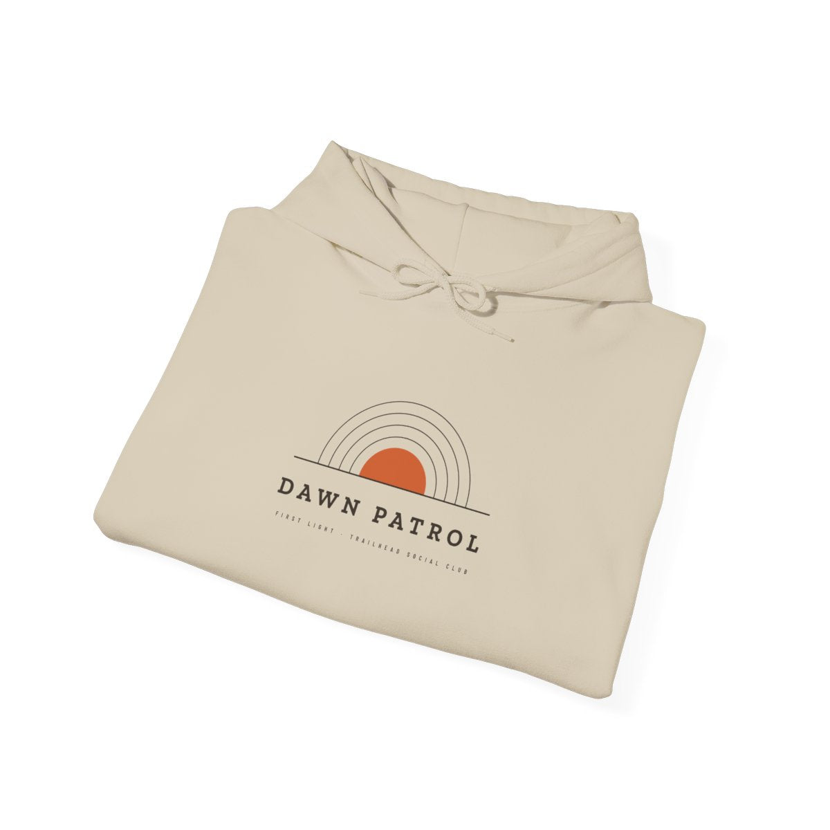 Dawn Patrol Hoodie in Sand, folded