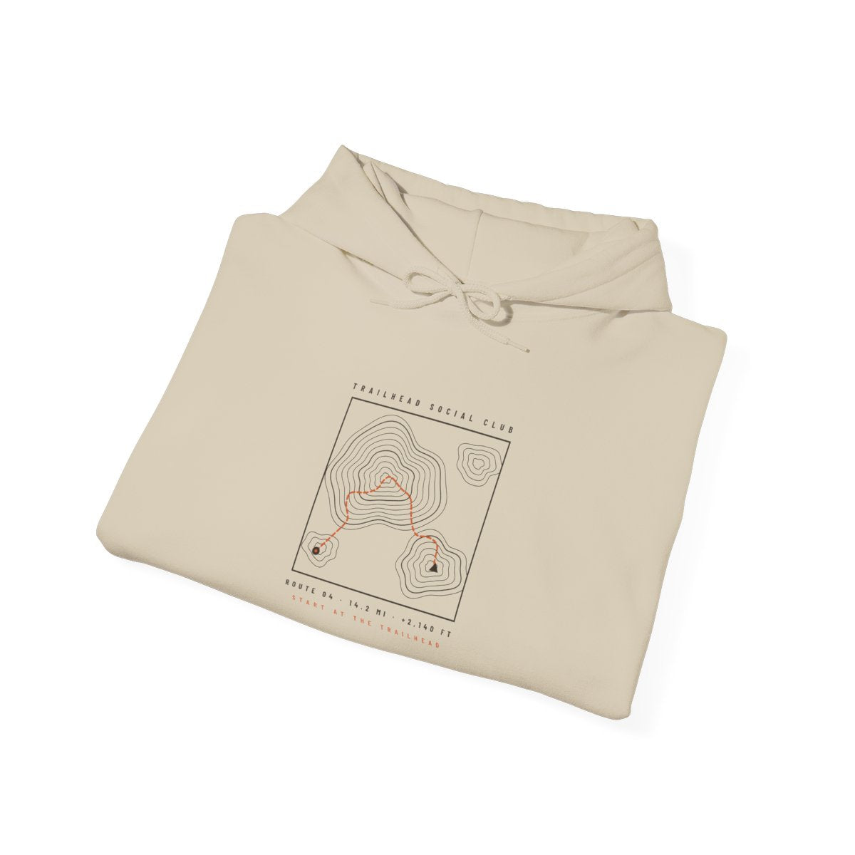 Route Map Hoodie in Sand, folded