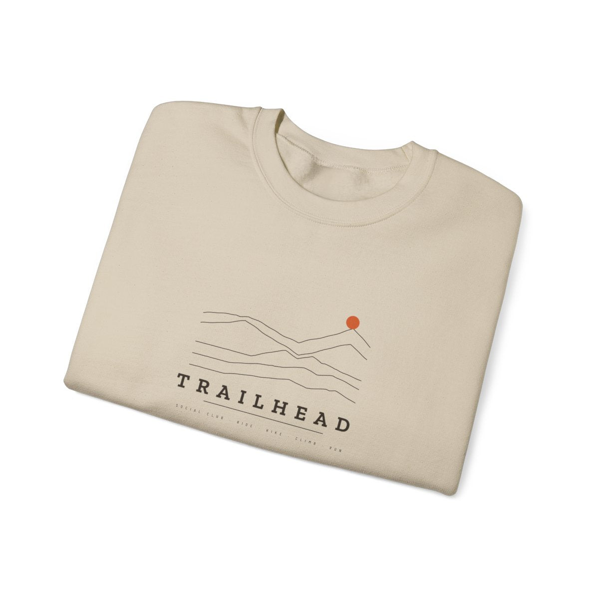 Ridgeline Crewneck in Sand, folded