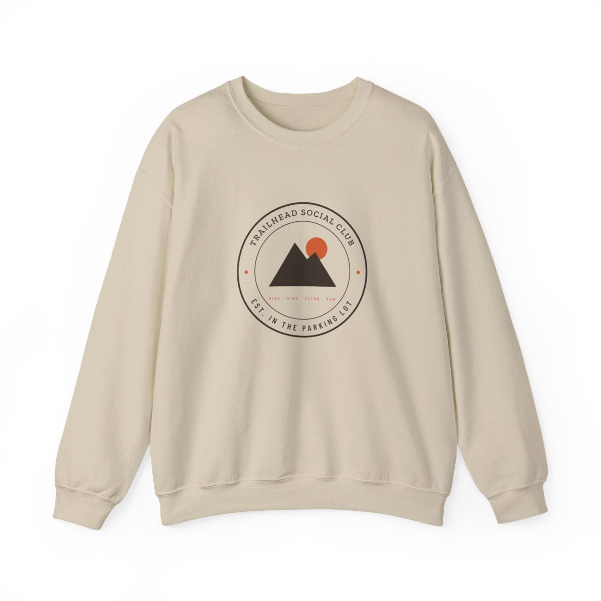 Parking Lot Seal Crewneck in Sand, front view