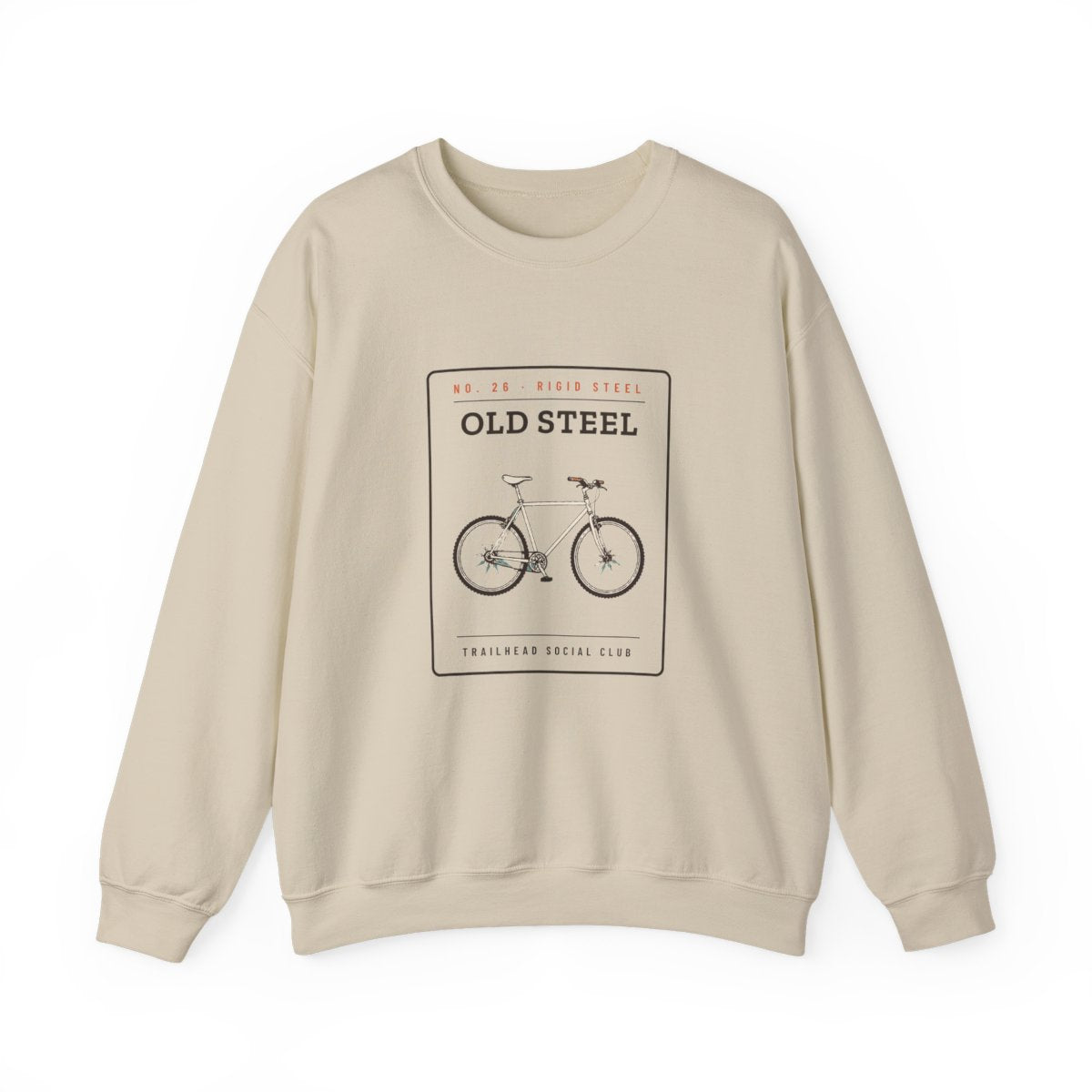 Old Steel Crewneck in Sand, front view