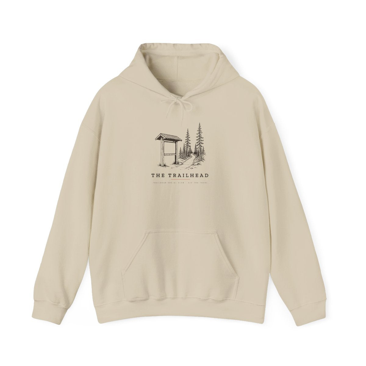 The Trailhead Hoodie in Sand, front view