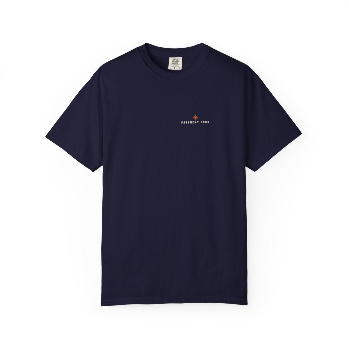 Pavement Ends Pocket Tee in True Navy, front view