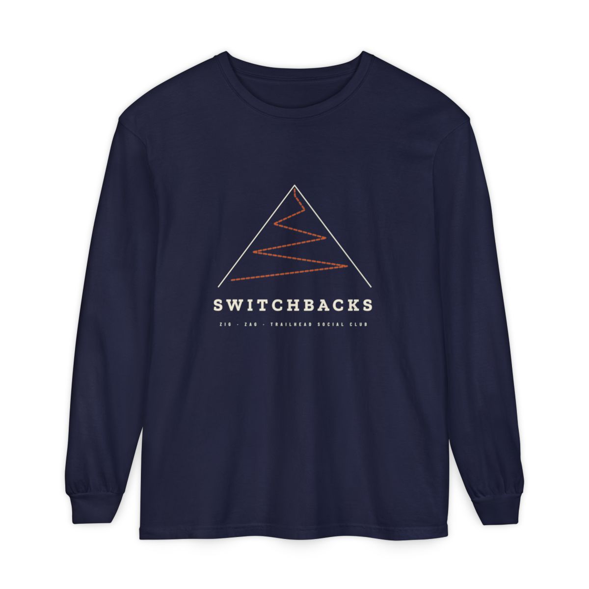 Switchbacks Long Sleeve Tee in True Navy, front view