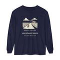 Long Straight Gravel Long Sleeve Tee in True Navy, front view