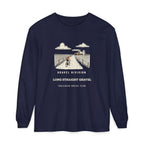 Long Straight Gravel Long Sleeve Tee in True Navy, front view