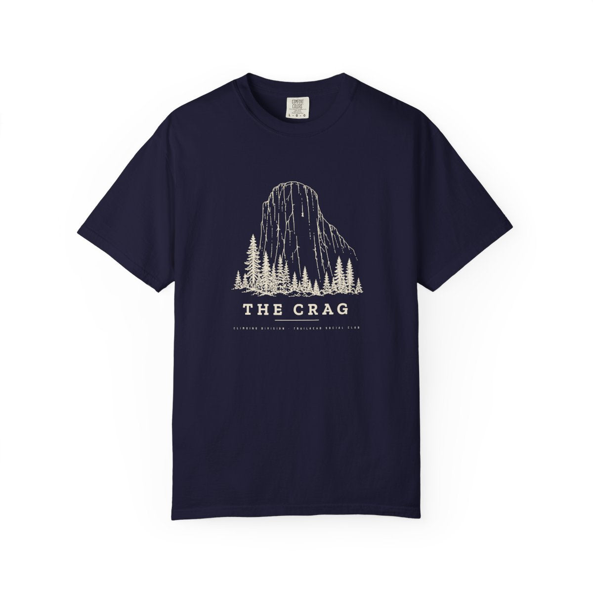 The Crag Tee in True Navy, front view