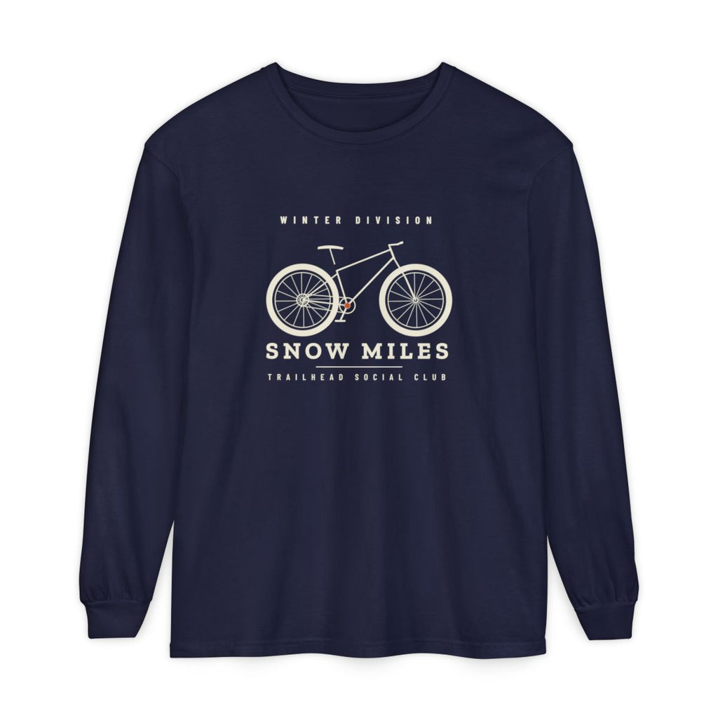 Winter Division Long Sleeve Tee in True Navy, front view