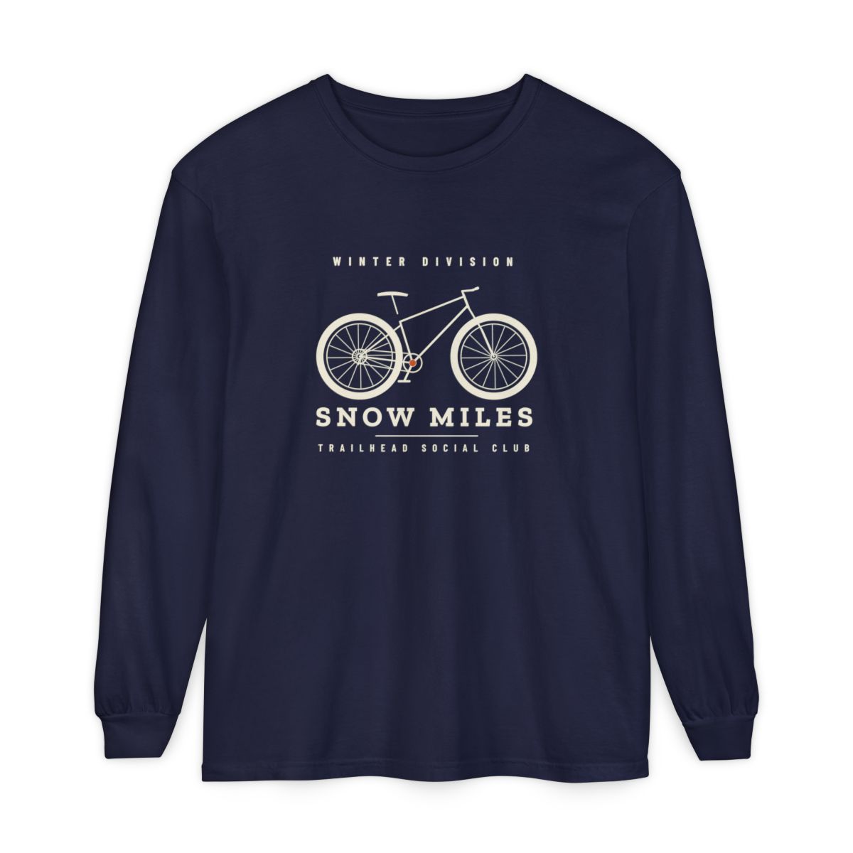 Winter Division Long Sleeve Tee in True Navy, front view