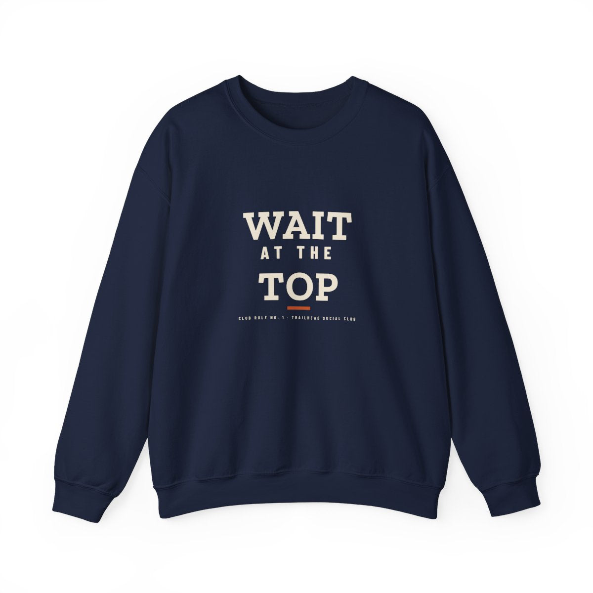Wait at the Top Crewneck in Navy, front view