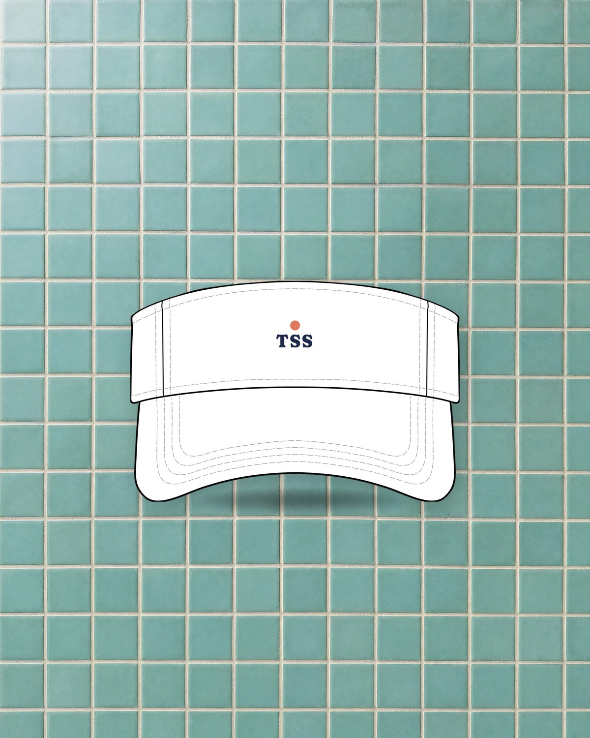 TSS Ball Visor in White, styled