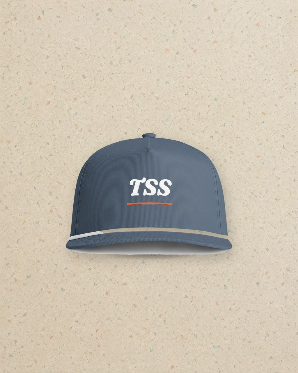 TSS Monogram Rope Cap in Blue Jean, styled