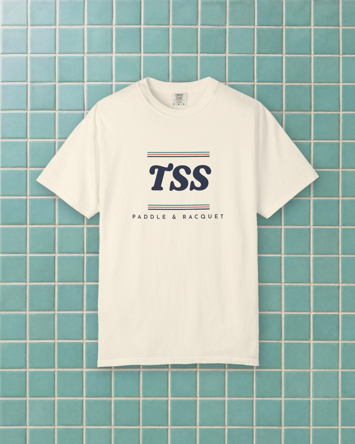 TSS Monogram Tee in Ivory, styled