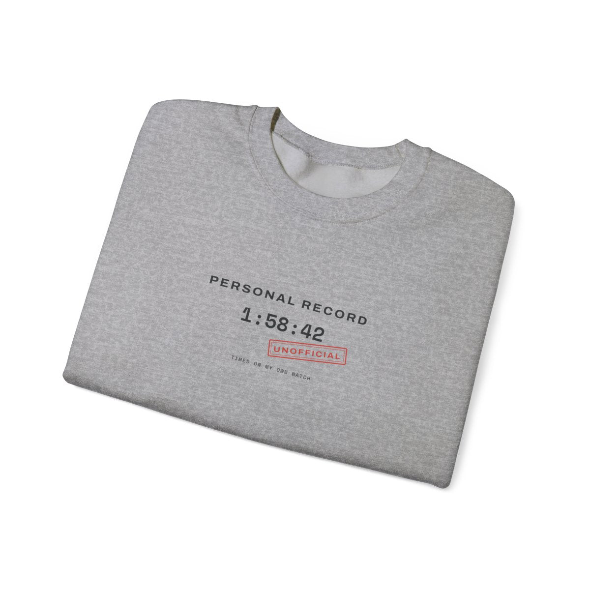 Unofficial PR Crewneck in Sport Grey, folded