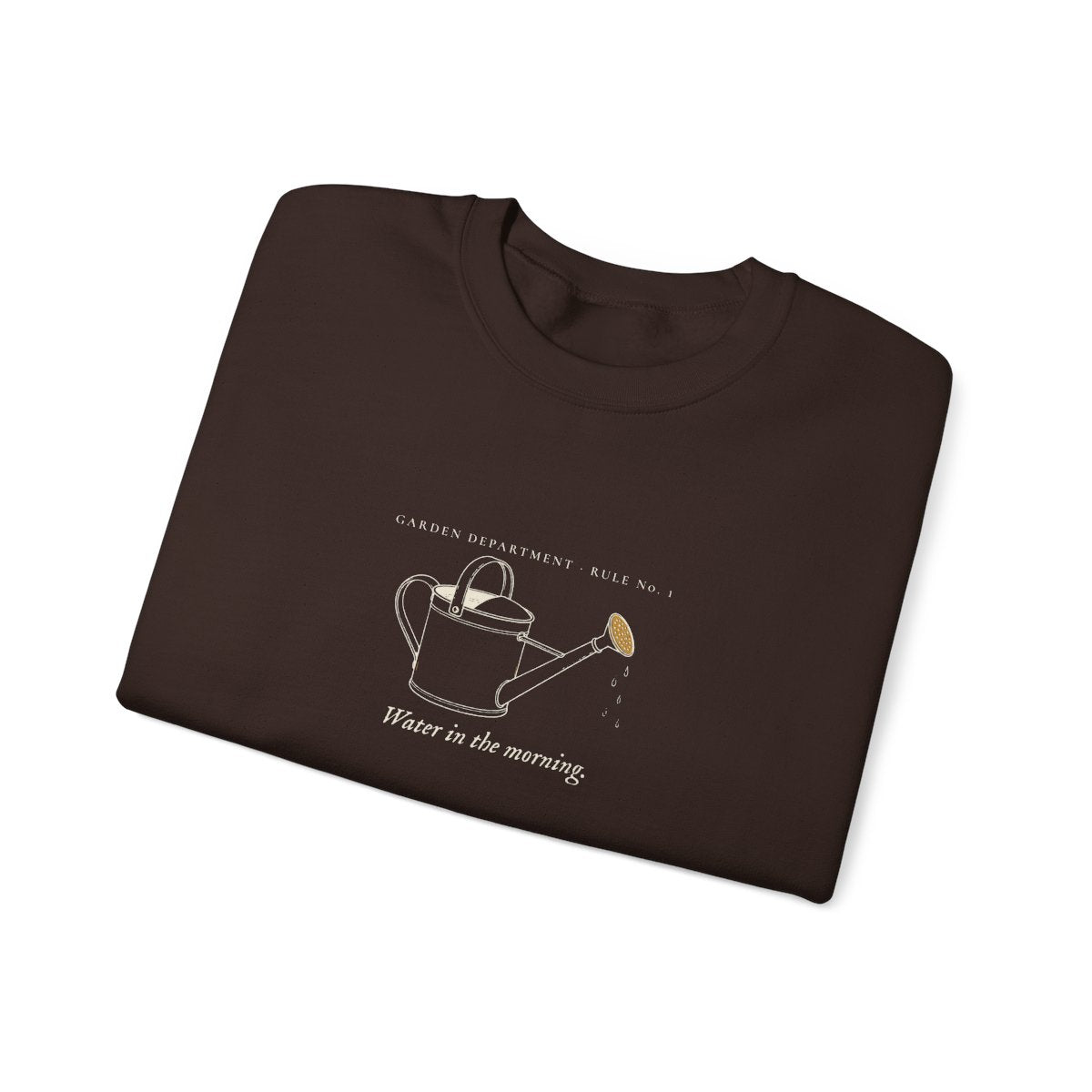 Water Early Crewneck in Dark Chocolate, folded