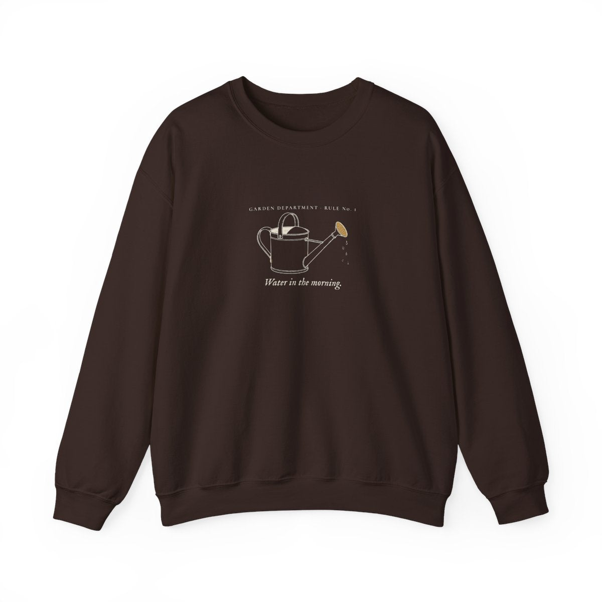 Water Early Crewneck in Dark Chocolate, front view