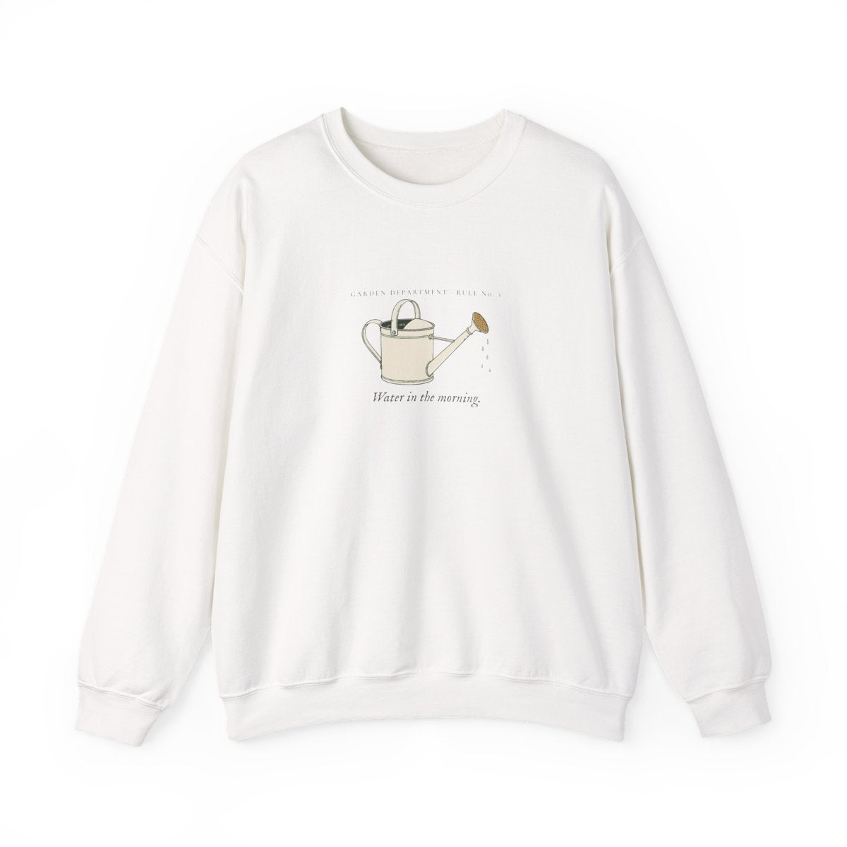 Water Early Crewneck in White, front view
