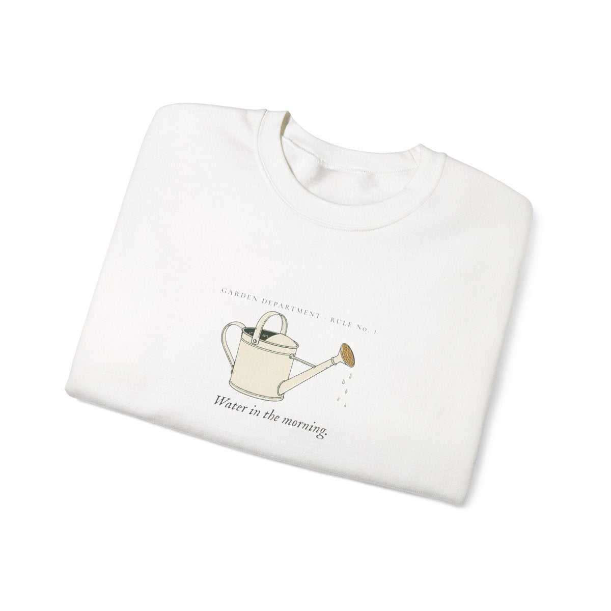 Water Early Crewneck in White, folded