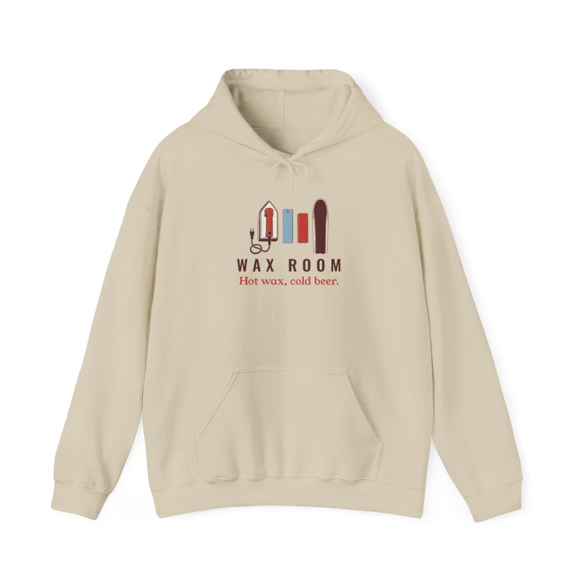 Wax Room Hoodie in Sand, front view