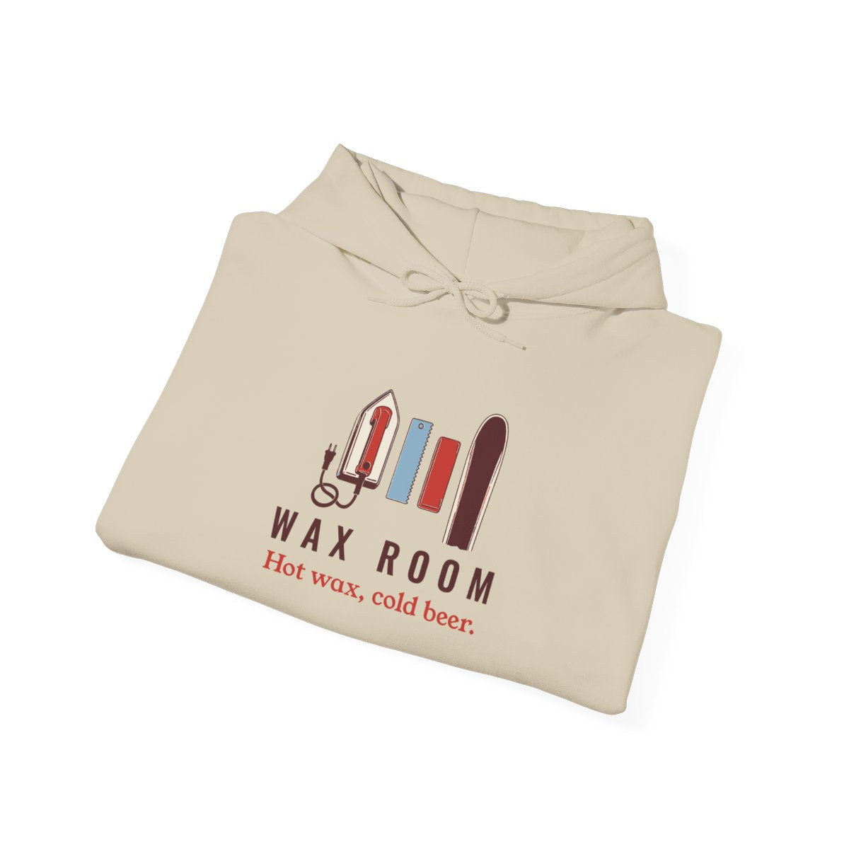 Wax Room Hoodie in Sand, folded
