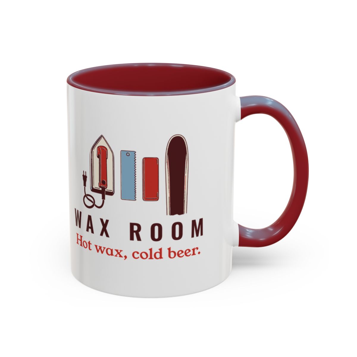 Wax Room Mug in Maroon, right side
