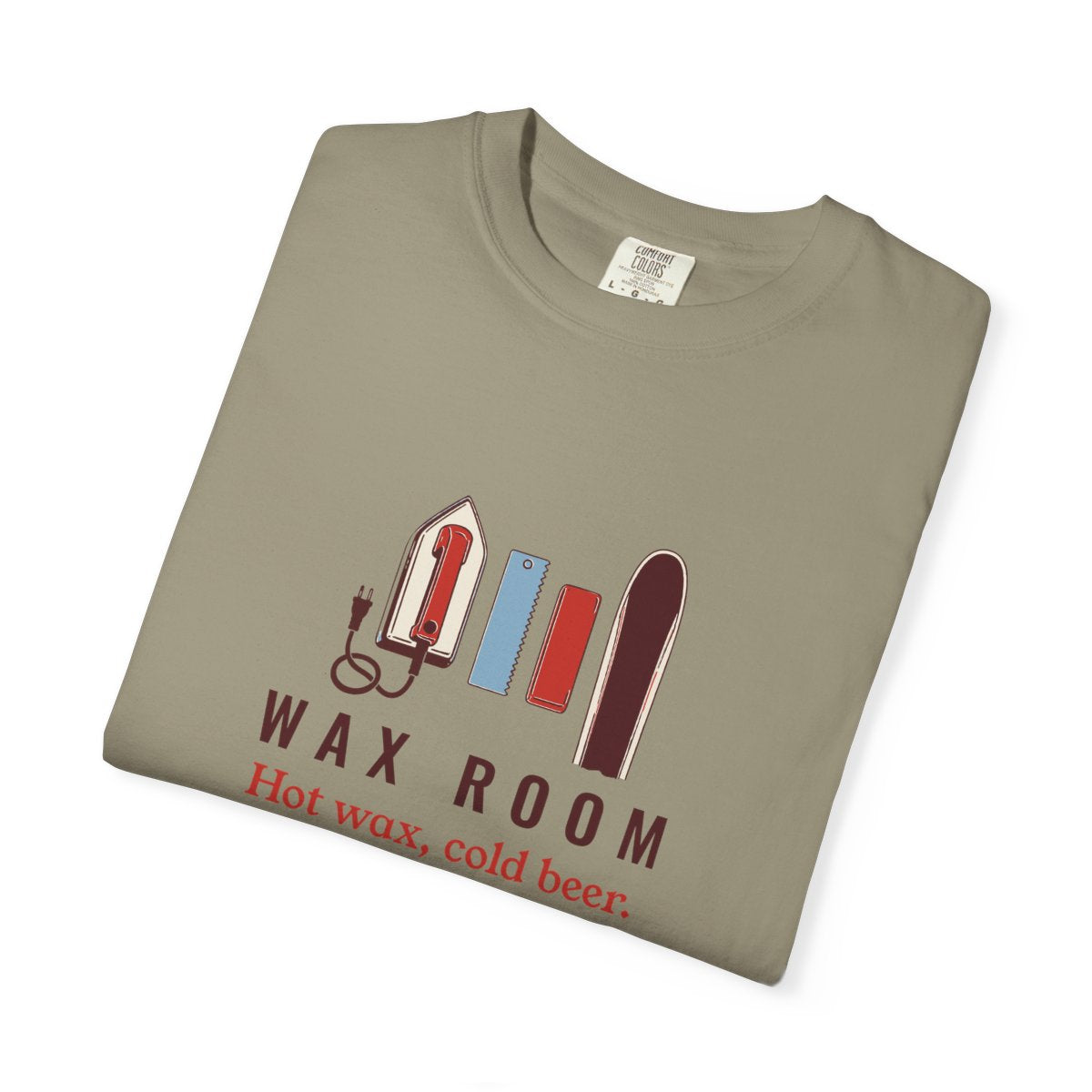 Wax Room Tee in Sandstone, folded