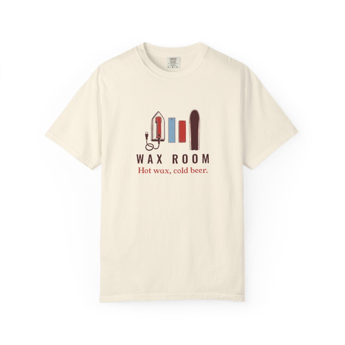Wax Room Tee in Ivory, front view