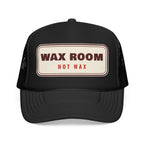 Wax Room Trucker Hat in Black, front view