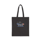 We Run for the Pastries Tote in Black, front view