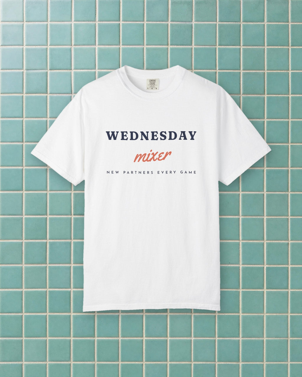 Wednesday Mixer Tee in White, styled