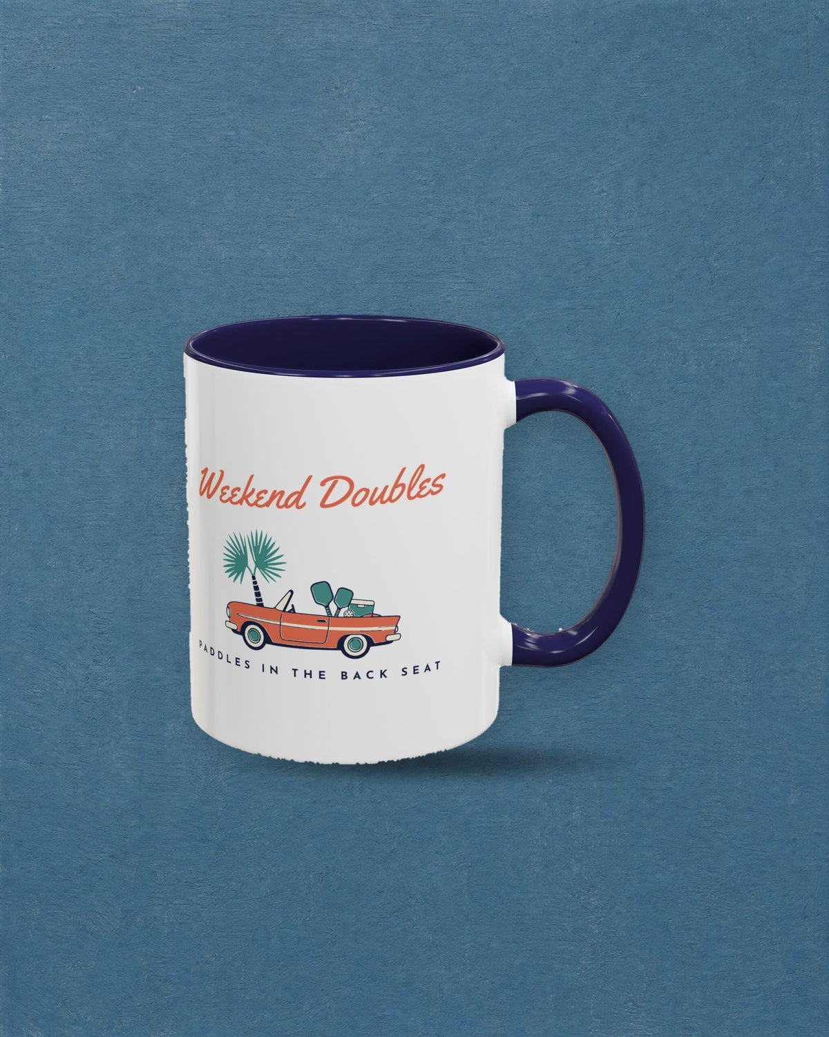Weekend Doubles Mug in Navy, styled