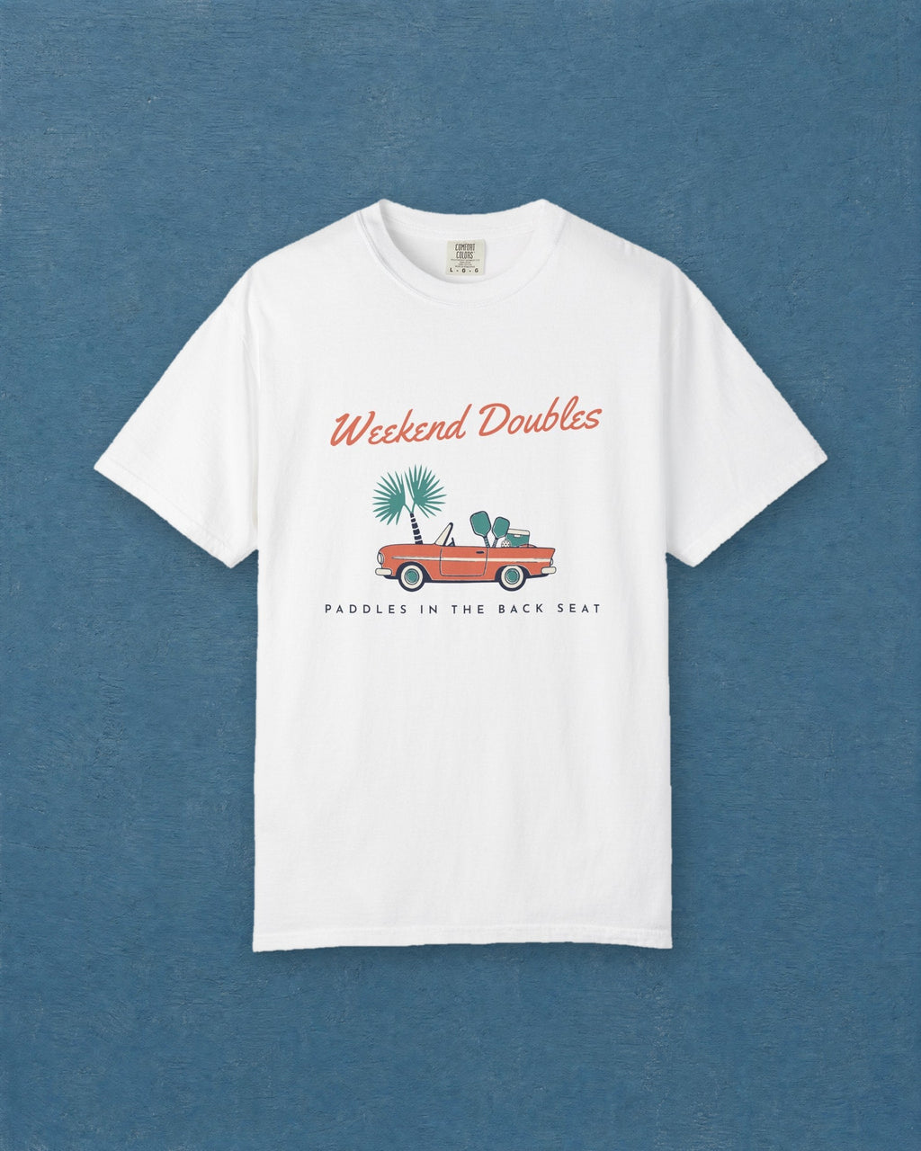 Weekend Doubles Tee in White, styled