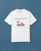 Weekend Doubles Tee in White, styled
