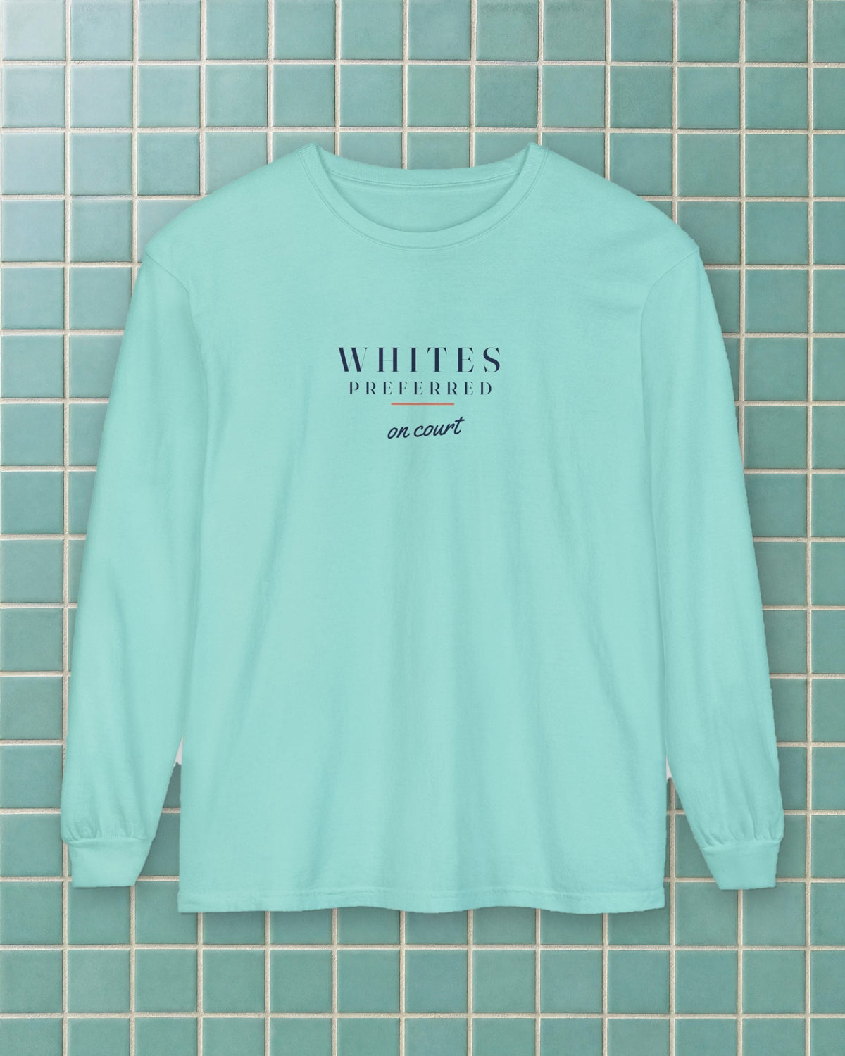 Whites Preferred Long Sleeve Tee in Chalky Mint, styled
