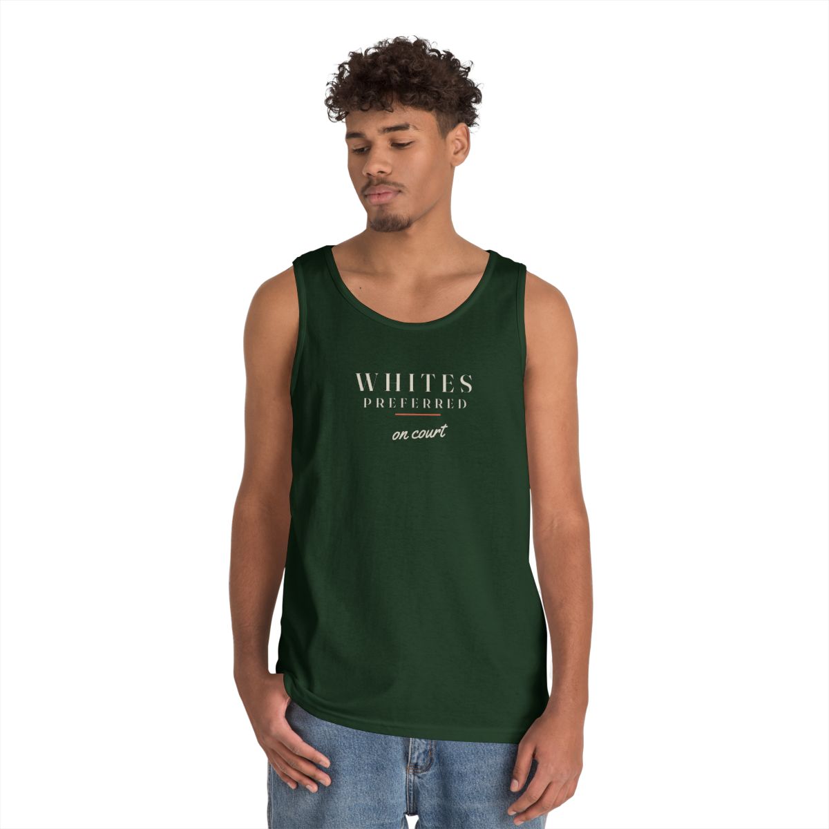 Whites Preferred Tank in Forest Green, on model