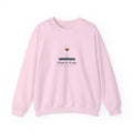 Wine & Walls Crewneck in Light Pink, front view
