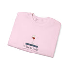Wine & Walls Crewneck in Light Pink, folded
