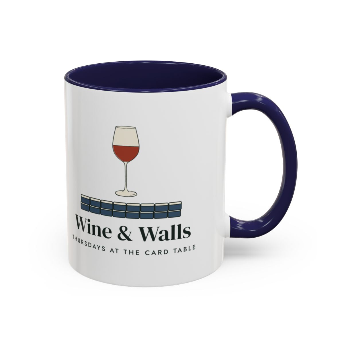 Wine & Walls Mug in Navy, right side