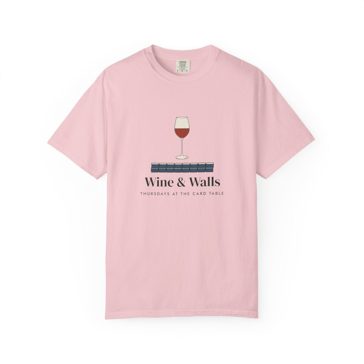 Wine & Walls Tee in Blossom, front view
