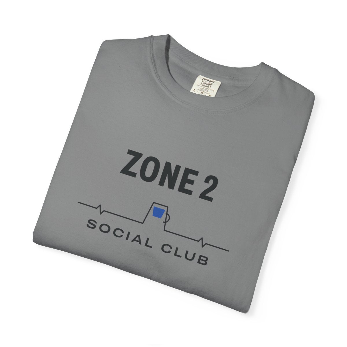 Zone 2 Social Club Tee in Grey, folded